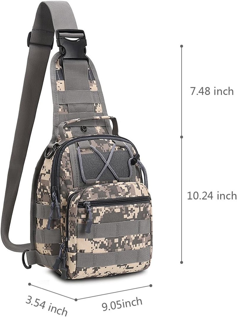 Viriber Tactical Backpack, Waterproof Military Cross-body Molle Sling Shoulder Backpack Chest Bag for Outdoor Every Day Carry Camouflage C - Image 5